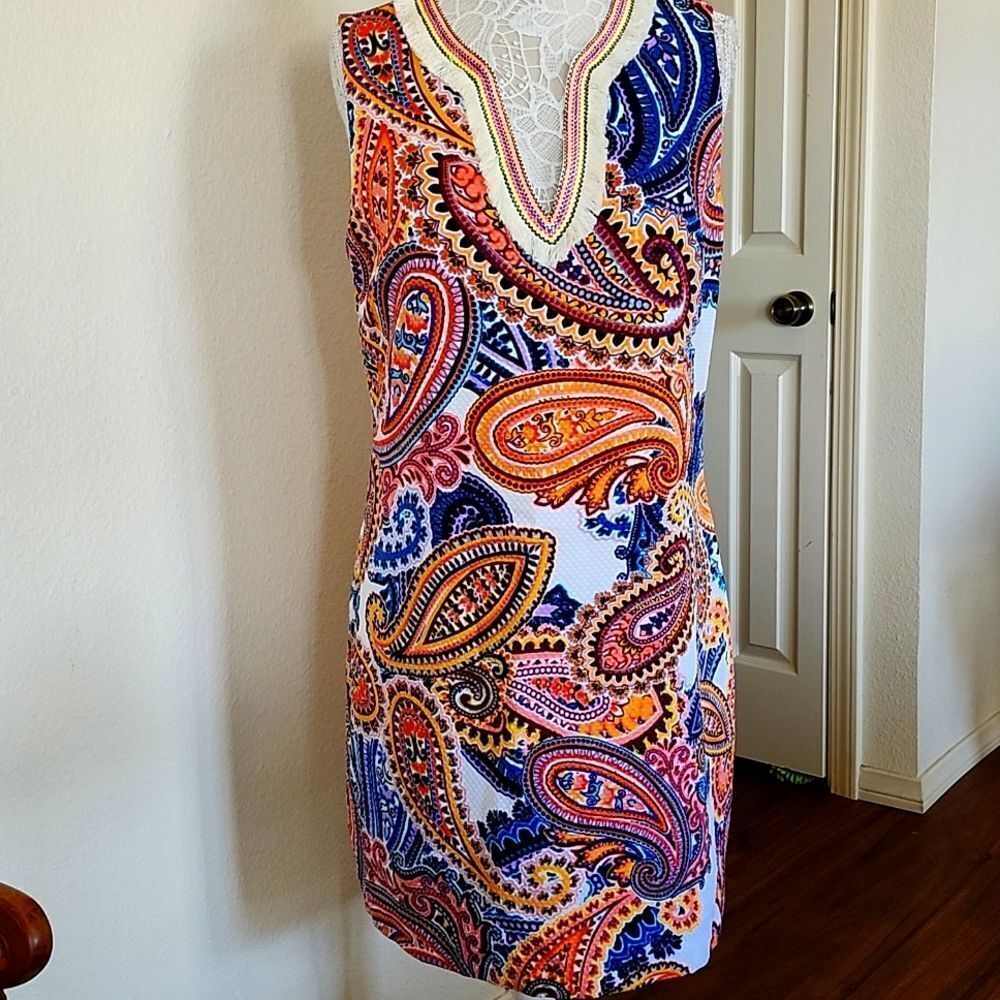 Laundry By Shelli Segal Paisley Dress Size 14 New With‎ Tags Retro Chic 60's
